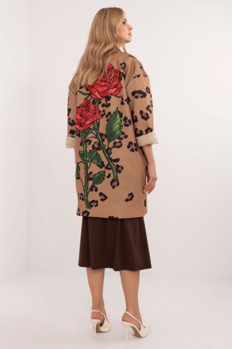 Płaszcz Damski Model DHJ-PL-19821.60P Camel - Italy Moda - uniwersalny Płaszcz Damski Model DHJ-PL-19821.60P Camel - Italy Moda - uniwersalny