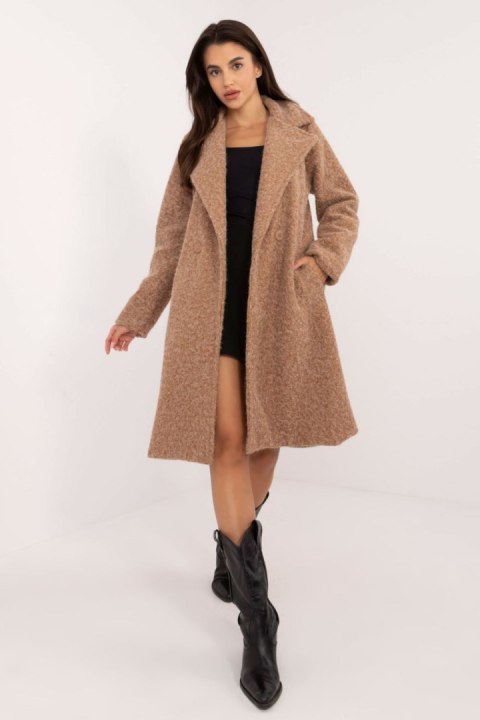 Płaszcz Damski Model MI-PL-138.51 Camel - Italy Moda - uniwersalny