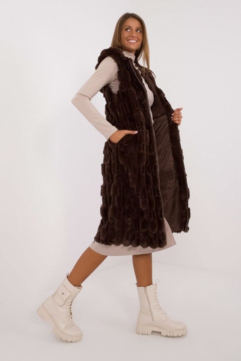 Kamizelka Model AT-KZ-2368-1.07 Dark Brown - AT - S/M Kamizelka Model AT-KZ-2368-1.07 Dark Brown - AT - S/M