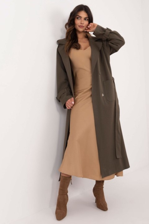 Płaszcz Damski Model LK-PL-509754.42 Khaki - Lakerta - S/M Płaszcz Damski Model LK-PL-509754.42 Khaki - Lakerta - S/M