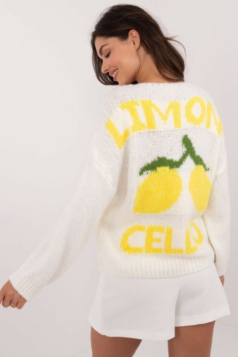 Sweter Damski Model MI-SW-2108.92 Ecru - Italy Moda - uniwersalny Sweter Damski Model MI-SW-2108.92 Ecru - Italy Moda - uniwersalny