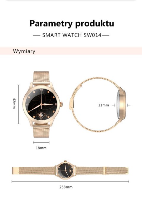 SMARTWATCH DAMSKI G. Rossi SW014-4 gold (sg009d) SMARTWATCH DAMSKI G. Rossi SW014-4 gold (sg009d)