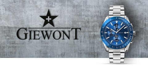 Zegarek Męski Giewont PrimeChrono GW8620-2 Chronograf Silver/Blue Zegarek Męski Giewont PrimeChrono GW8620-2 Chronograf Silver/Blue