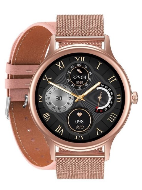 SMARTWATCH DAMSKI PACIFIC 18-1 - BRANSOLETA + PASEK: Rosegold / Różowy (sy015a) SMARTWATCH DAMSKI PACIFIC 18-1 - BRANSOLETA + PASEK: Rosegold / Różowy (sy015a)