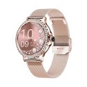 Smartwatch Damski Veltori VT320-1 Złota Bransoleta + Różowy Pasek Silikonowy Smartwatch Damski Veltori VT320-1 Złota Bransoleta + Różowy Pasek Silikonowy