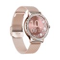 Smartwatch Damski Veltori VT320-1 Złota Bransoleta + Różowy Pasek Silikonowy Smartwatch Damski Veltori VT320-1 Złota Bransoleta + Różowy Pasek Silikonowy