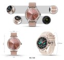 Smartwatch Damski Veltori VT320-1 Złota Bransoleta + Różowy Pasek Silikonowy Smartwatch Damski Veltori VT320-1 Złota Bransoleta + Różowy Pasek Silikonowy