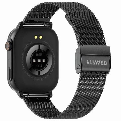 Smartwatch Gravity GT15-1 Czarny Pasek Silikonowy + Czarna Bransoleta Smartwatch Gravity GT15-1 Czarny Pasek Silikonowy + Czarna Bransoleta