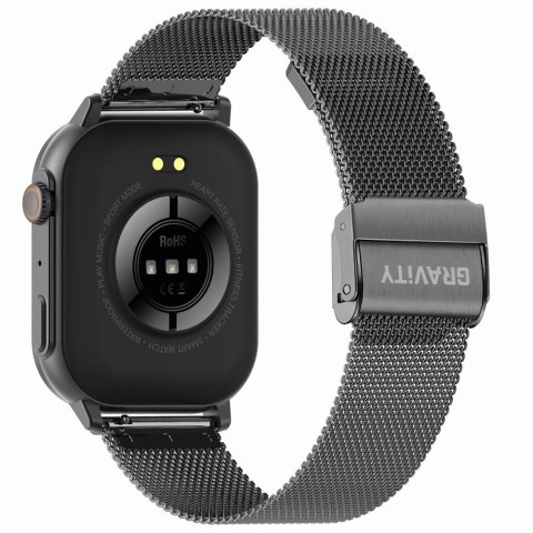 Smartwatch Gravity GT15-5 Czarny Pasek Silikonowy + Tytanowa Bransoleta Smartwatch Gravity GT15-5 Czarny Pasek Silikonowy + Tytanowa Bransoleta