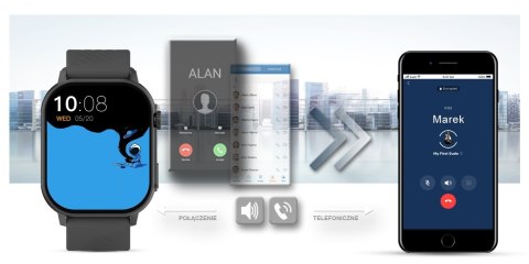 Smartwatch Gravity GT15-5 Czarny Pasek Silikonowy + Tytanowa Bransoleta Smartwatch Gravity GT15-5 Czarny Pasek Silikonowy + Tytanowa Bransoleta