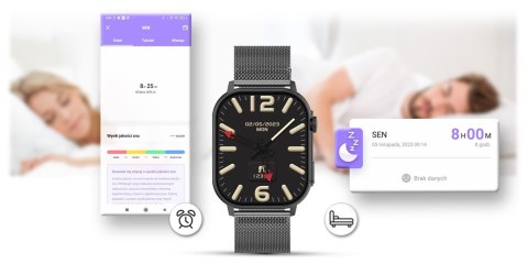 Smartwatch Gravity GT15-5 Czarny Pasek Silikonowy + Tytanowa Bransoleta Smartwatch Gravity GT15-5 Czarny Pasek Silikonowy + Tytanowa Bransoleta