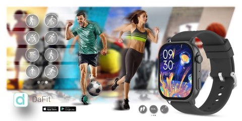 Smartwatch Gravity GT15-5 Czarny Pasek Silikonowy + Tytanowa Bransoleta Smartwatch Gravity GT15-5 Czarny Pasek Silikonowy + Tytanowa Bransoleta