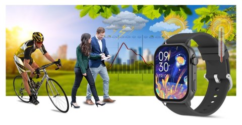 Smartwatch Gravity GT15-5 Czarny Pasek Silikonowy + Tytanowa Bransoleta Smartwatch Gravity GT15-5 Czarny Pasek Silikonowy + Tytanowa Bransoleta