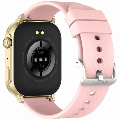 Smartwatch Gravity GT15-7 Różowy Pasek Silikonowy + Złota Bransoleta Smartwatch Gravity GT15-7 Różowy Pasek Silikonowy + Złota Bransoleta