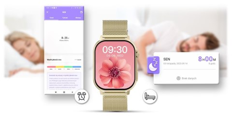 Smartwatch Gravity GT15-7 Różowy Pasek Silikonowy + Złota Bransoleta Smartwatch Gravity GT15-7 Różowy Pasek Silikonowy + Złota Bransoleta