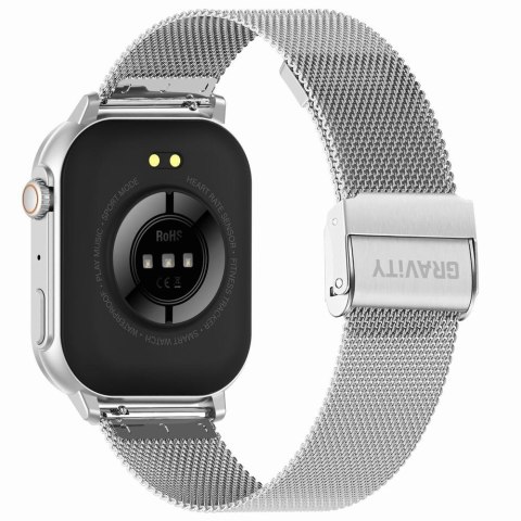Smartwatch Gravity GT15-9 Czarny Pasek Silikonowy + Srebrna Bransoleta Smartwatch Gravity GT15-9 Czarny Pasek Silikonowy + Srebrna Bransoleta