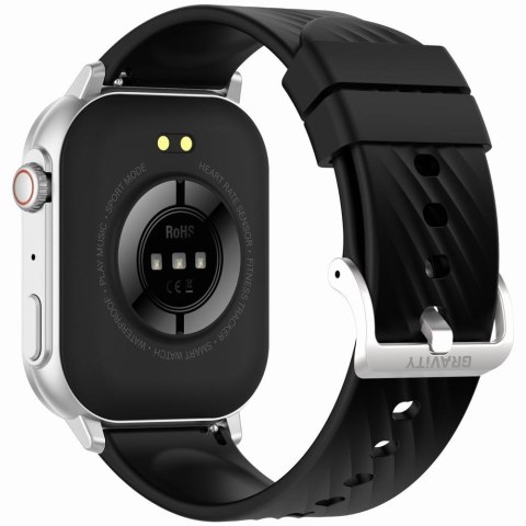 Smartwatch Gravity GT15-9 Czarny Pasek Silikonowy + Srebrna Bransoleta Smartwatch Gravity GT15-9 Czarny Pasek Silikonowy + Srebrna Bransoleta