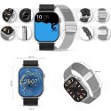 Smartwatch Gravity GT15-9 Czarny Pasek Silikonowy + Srebrna Bransoleta Smartwatch Gravity GT15-9 Czarny Pasek Silikonowy + Srebrna Bransoleta