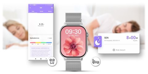 Smartwatch Gravity GT15-9 Czarny Pasek Silikonowy + Srebrna Bransoleta Smartwatch Gravity GT15-9 Czarny Pasek Silikonowy + Srebrna Bransoleta