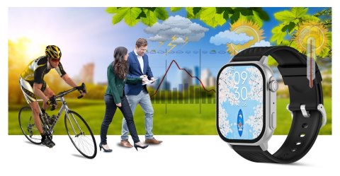 Smartwatch Gravity GT15-9 Czarny Pasek Silikonowy + Srebrna Bransoleta Smartwatch Gravity GT15-9 Czarny Pasek Silikonowy + Srebrna Bransoleta