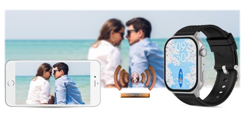 Smartwatch Gravity GT15-9 Czarny Pasek Silikonowy + Srebrna Bransoleta Smartwatch Gravity GT15-9 Czarny Pasek Silikonowy + Srebrna Bransoleta