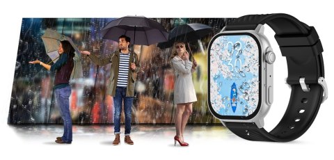 Smartwatch Gravity GT15-9 Czarny Pasek Silikonowy + Srebrna Bransoleta Smartwatch Gravity GT15-9 Czarny Pasek Silikonowy + Srebrna Bransoleta
