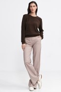 Bluza z dzianiny prążkowanej z długim rękawem BL08 Brown - Nife - 40 Bluza z dzianiny prążkowanej z długim rękawem BL08 Brown - Nife - 40