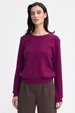 Bluza z dzianiny prążkowanej z długim rękawem BL08 Purpura - Nife - 36