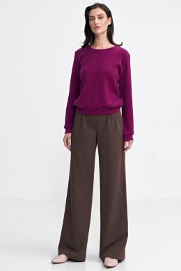 Bluza z dzianiny prążkowanej z długim rękawem BL08 Purpura - Nife - 40