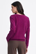 Bluza z dzianiny prążkowanej z długim rękawem BL08 Purpura - Nife - 42 Bluza z dzianiny prążkowanej z długim rękawem BL08 Purpura - Nife - 42