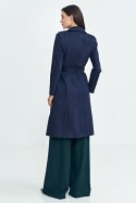 Dwurzędowy płaszcz z nubuku PL22 Navy - Nife - 38 Dwurzędowy płaszcz z nubuku PL22 Navy - Nife - 38