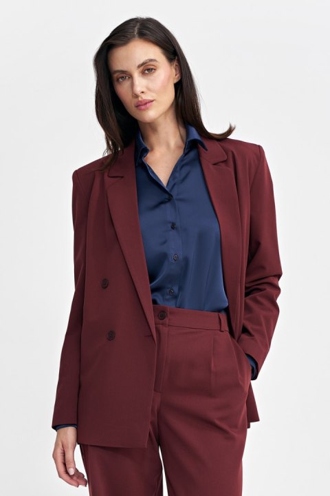 Marynarka oversize, dwurzędowa Z69 Bordo - Nife - 38 Marynarka oversize, dwurzędowa Z69 Bordo - Nife - 38
