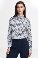 Satynowa koszula body K83 Navy/Wzór - Nife - 36 Satynowa koszula body K83 Navy/Wzór - Nife - 36