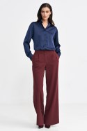 Spodnie z zakładkami wide leg SD102 Bordo - Nife - 36 Spodnie z zakładkami wide leg SD102 Bordo - Nife - 36