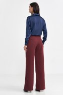 Spodnie z zakładkami wide leg SD102 Bordo - Nife - 38 Spodnie z zakładkami wide leg SD102 Bordo - Nife - 38