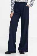 Spodnie z zakładkami, wide leg SD102 Navy - Nife - 38 Spodnie z zakładkami, wide leg SD102 Navy - Nife - 38