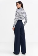 Spodnie z zakładkami, wide leg SD102 Navy - Nife - 38 Spodnie z zakładkami, wide leg SD102 Navy - Nife - 38