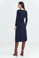 Sukienka z gumką w pasie S259 Navy - Nife - 40 Sukienka z gumką w pasie S259 Navy - Nife - 40