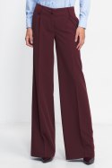 Bordowe spodnie typu wide leg SD81 Bordo - Nife - 44 Bordowe spodnie typu wide leg SD81 Bordo - Nife - 44