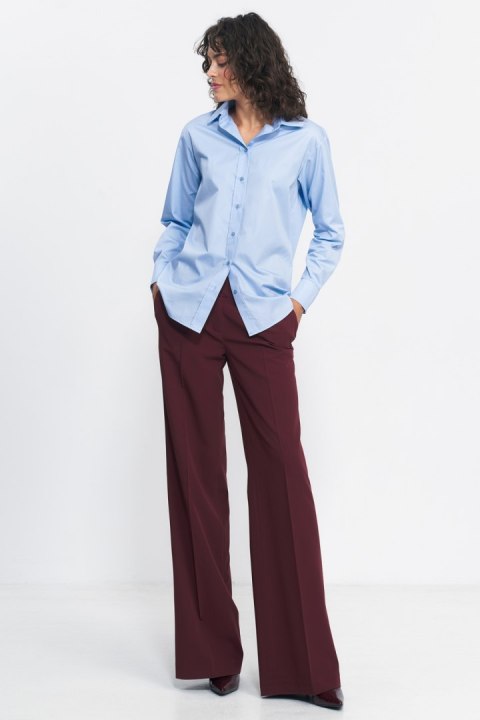 Bordowe spodnie typu wide leg SD81 Bordo - Nife - 44 Bordowe spodnie typu wide leg SD81 Bordo - Nife - 44