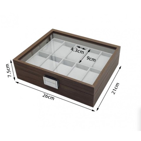 Abschließbare Box für 10 Uhren mit PDMDF05-Glas Abschließbare Box für 10 Uhren mit PDMDF05-Glas