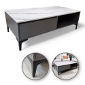 Stolik kawowy dwupoziomowy 120x60x40cm marmurek biało grafitowy STL17 Stolik kawowy dwupoziomowy 120x60x40cm marmurek biało grafitowy STL17