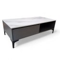 Stolik kawowy dwupoziomowy 120x60x40cm marmurek biało grafitowy STL17 Stolik kawowy dwupoziomowy 120x60x40cm marmurek biało grafitowy STL17
