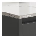 Stolik kawowy dwupoziomowy 120x60x40cm marmurek biało grafitowy STL17 Stolik kawowy dwupoziomowy 120x60x40cm marmurek biało grafitowy STL17