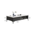Stolik kawowy dwupoziomowy 120x60x40cm marmurek biało grafitowy STL17 Stolik kawowy dwupoziomowy 120x60x40cm marmurek biało grafitowy STL17