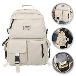 Universeller Schulsportrucksack mit Taschen, cremefarben PL164K