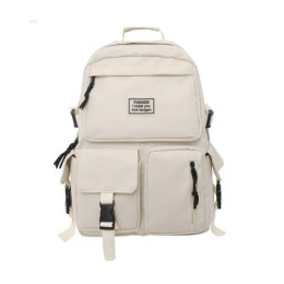 Universeller Schulsportrucksack mit Taschen, cremefarben PL164K