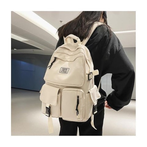 Universeller Schulsportrucksack mit Taschen, cremefarben PL164K Universeller Schulsportrucksack mit Taschen, cremefarben PL164K
