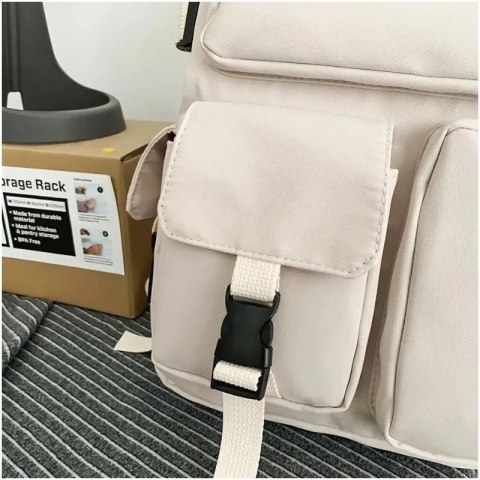 Universeller Schulsportrucksack mit Taschen, cremefarben PL164K Universeller Schulsportrucksack mit Taschen, cremefarben PL164K