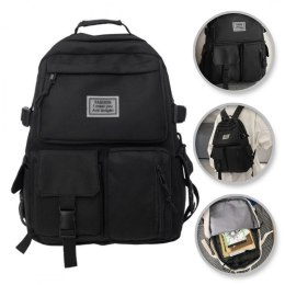 Universeller Schulsportrucksack mit Taschen, schwarz PL164CZ